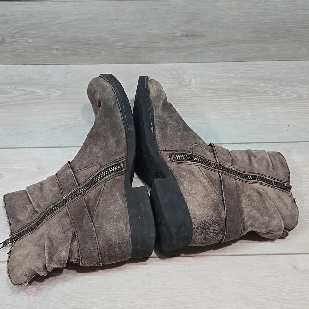 Born Women's Suede Ankle Boots Moto Shoes Sz 8.5M